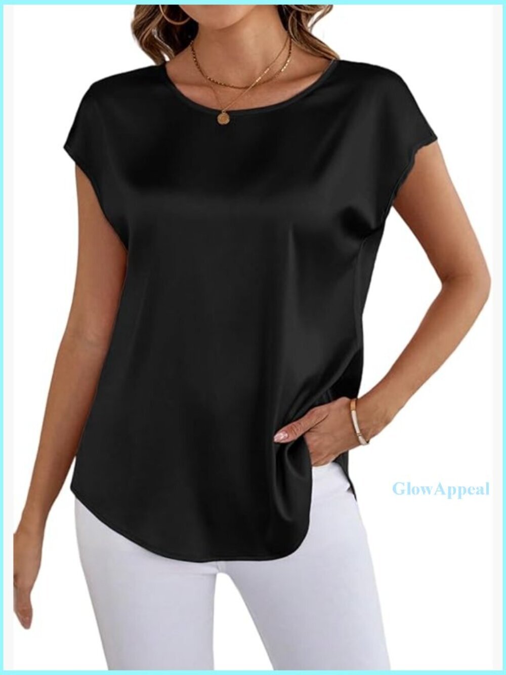 Satin Silk Blouse Back Lace Patchwork Button-Down Shirt Women's Work Casual
